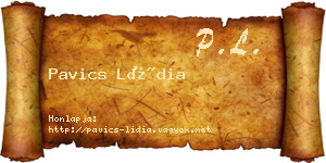 Pavics Lídia névjegykártya